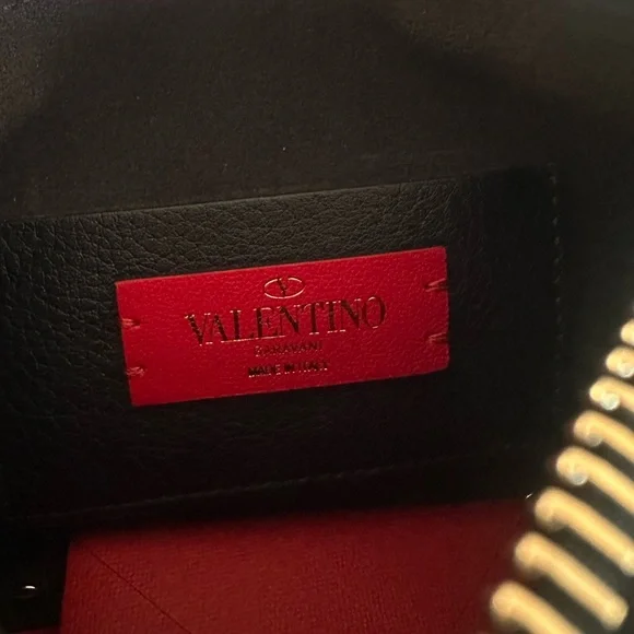 Valentino Small Rockstud Grainy Calfskin Crossbody Bag in Black - Picture 6 of 14